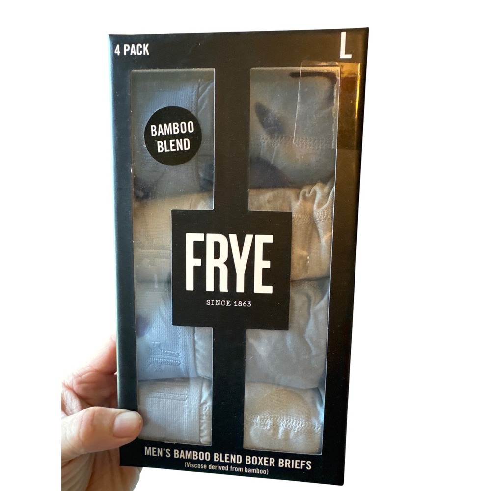 Frye Boxer Briefs Mens Large Blue New 4 Pack Bamboo Blend FR31616AS-BL